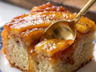Bolo de banana caramelizada
