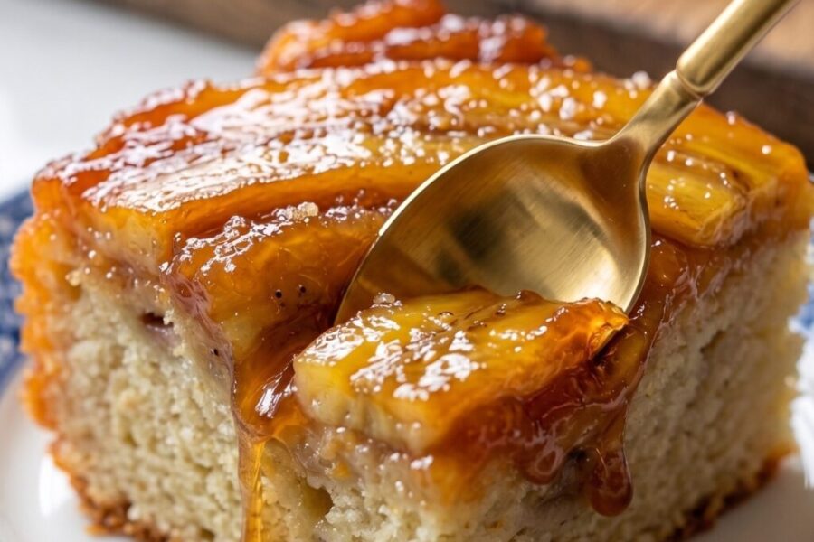 Bolo de banana caramelizada